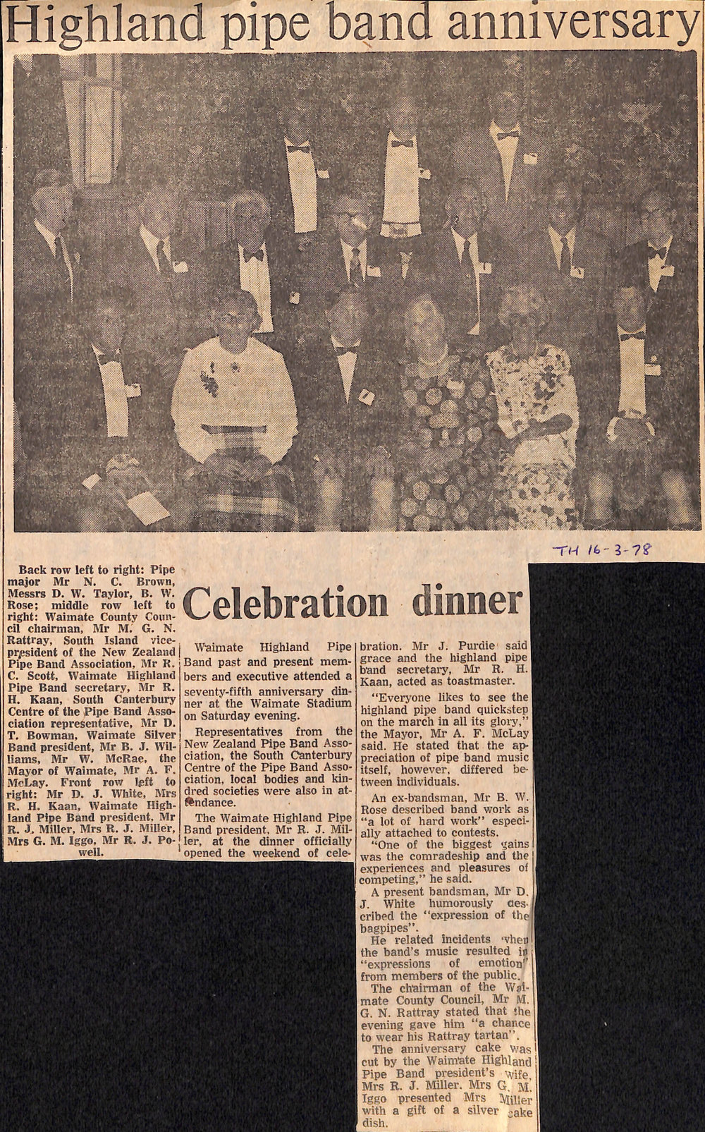 Highland pipe band anniversary / Celebration dinner