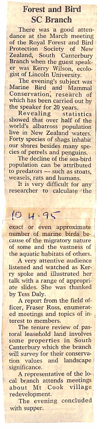 Forest and Bird SC Branch