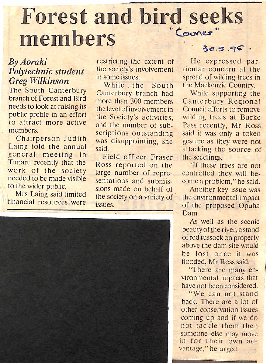 Forest and Bird seeks members