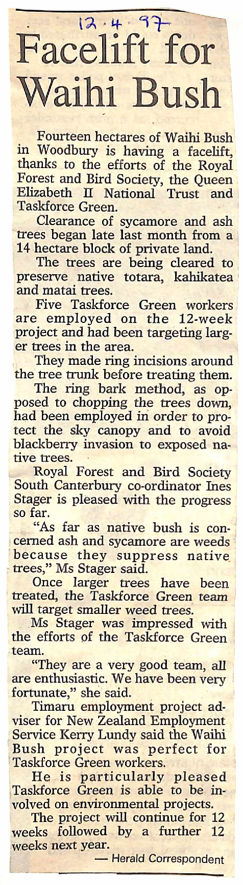 Facelift for Waihi Bush