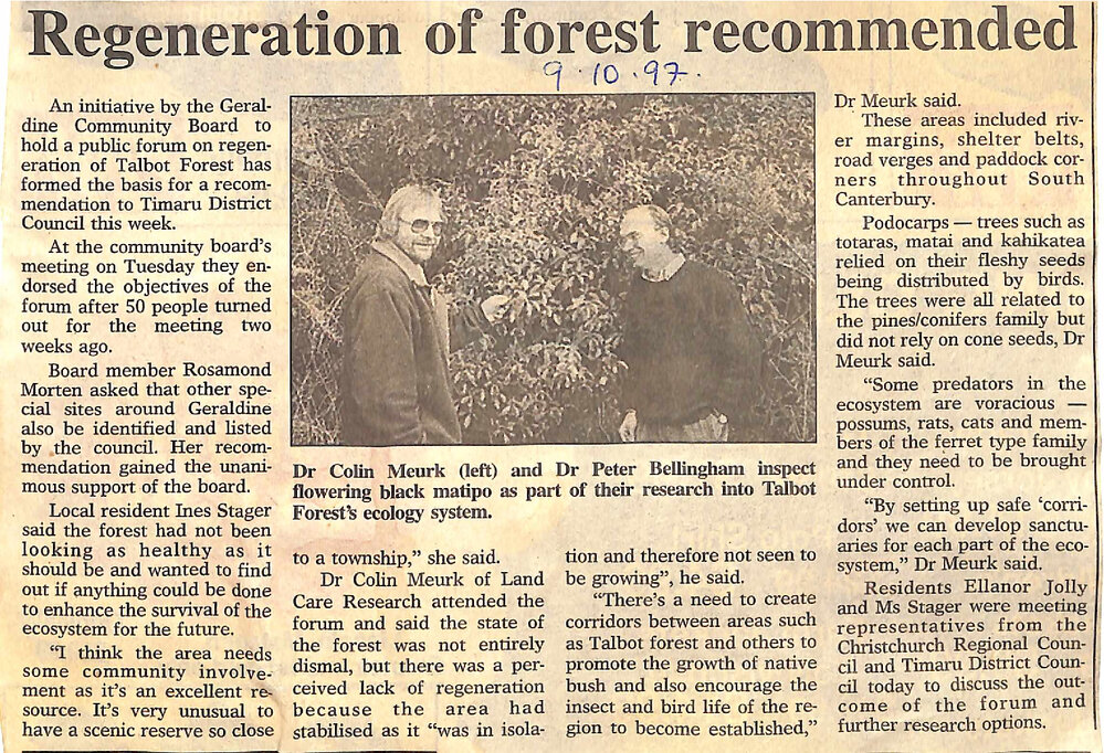 Regeneration of forest recommended