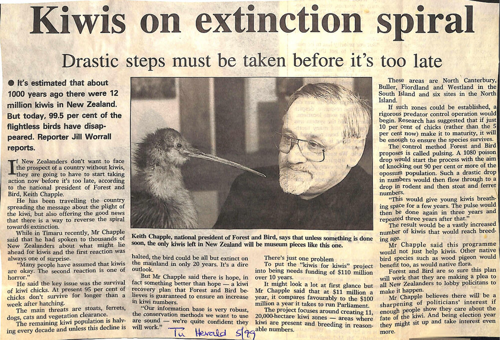 Kiwis on extinction spiral: Drastic steps must be taken before it's too late