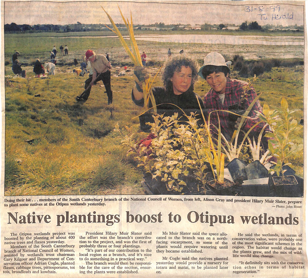 Native plantings boost to Otipua wetlands