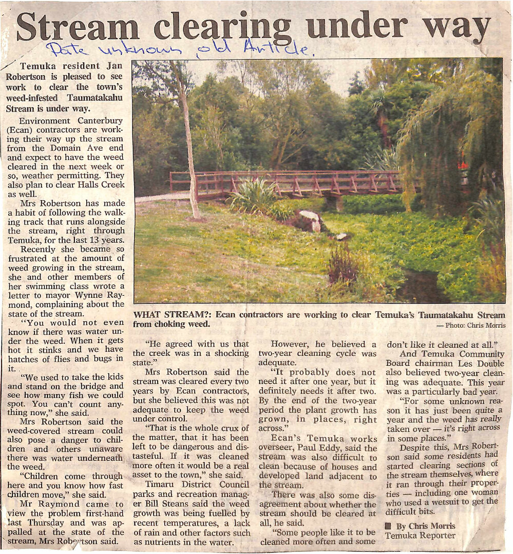 Stream clearing underway
