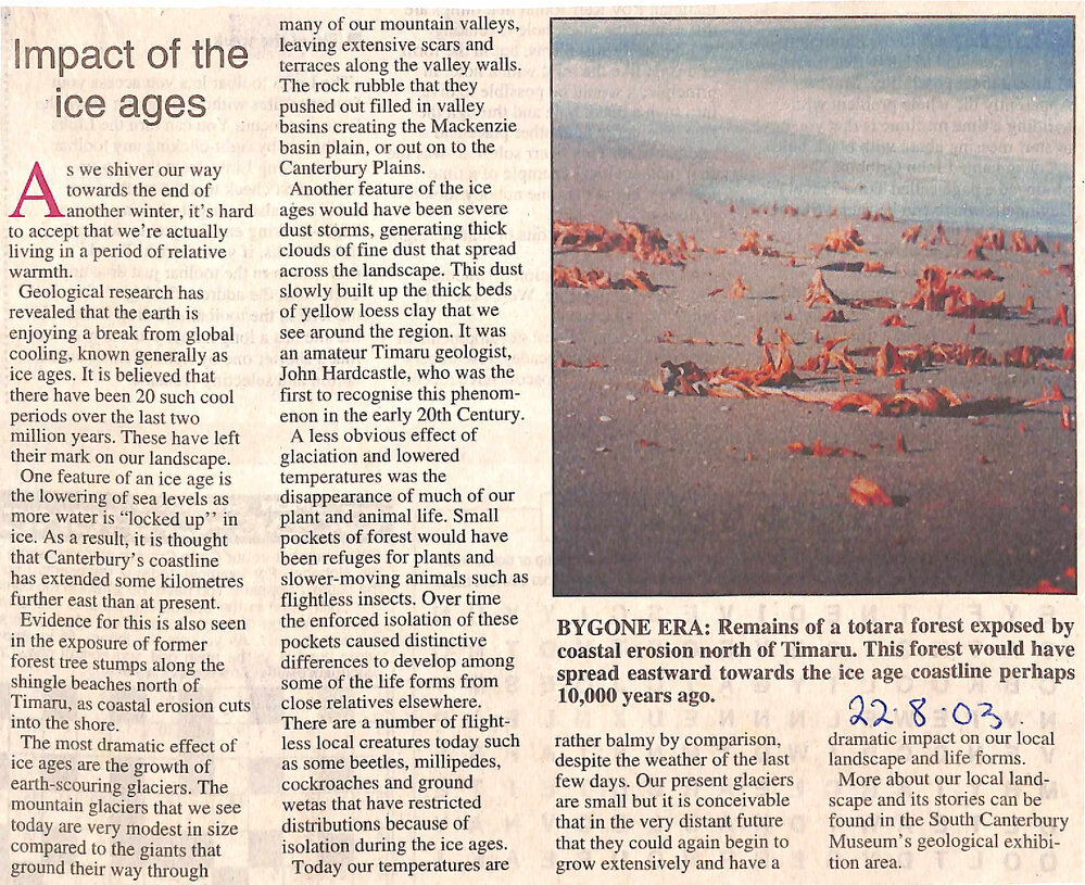 Impact of the ice ages