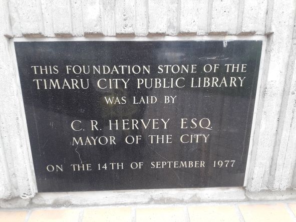 Timaru Library foundation stone