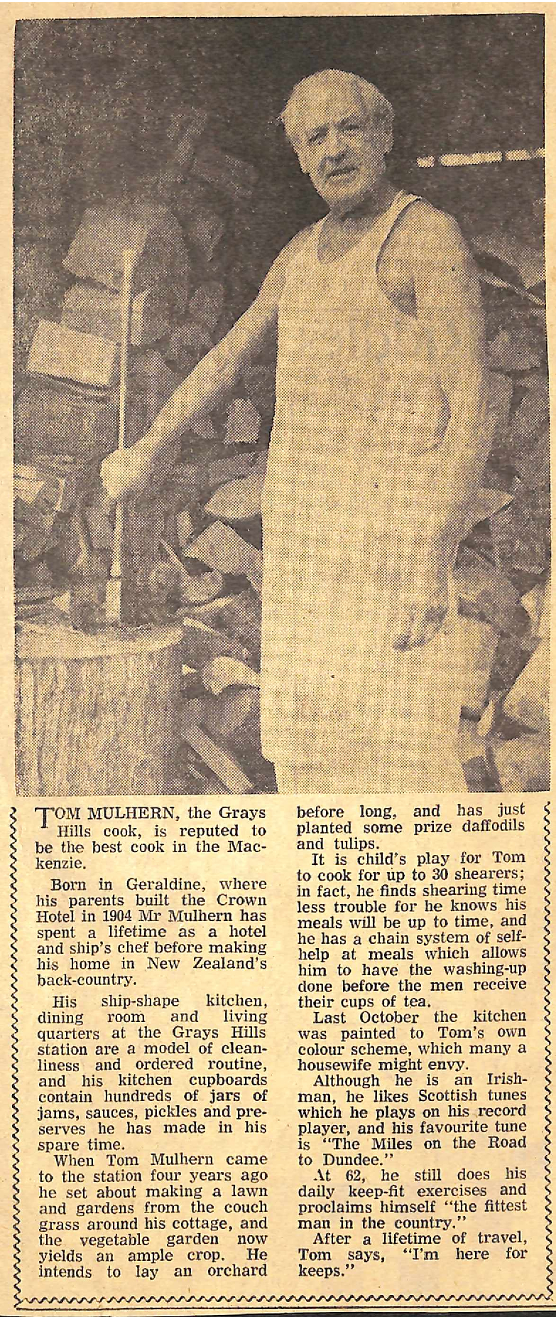 Tom Mulhern, the Grays Hills cook