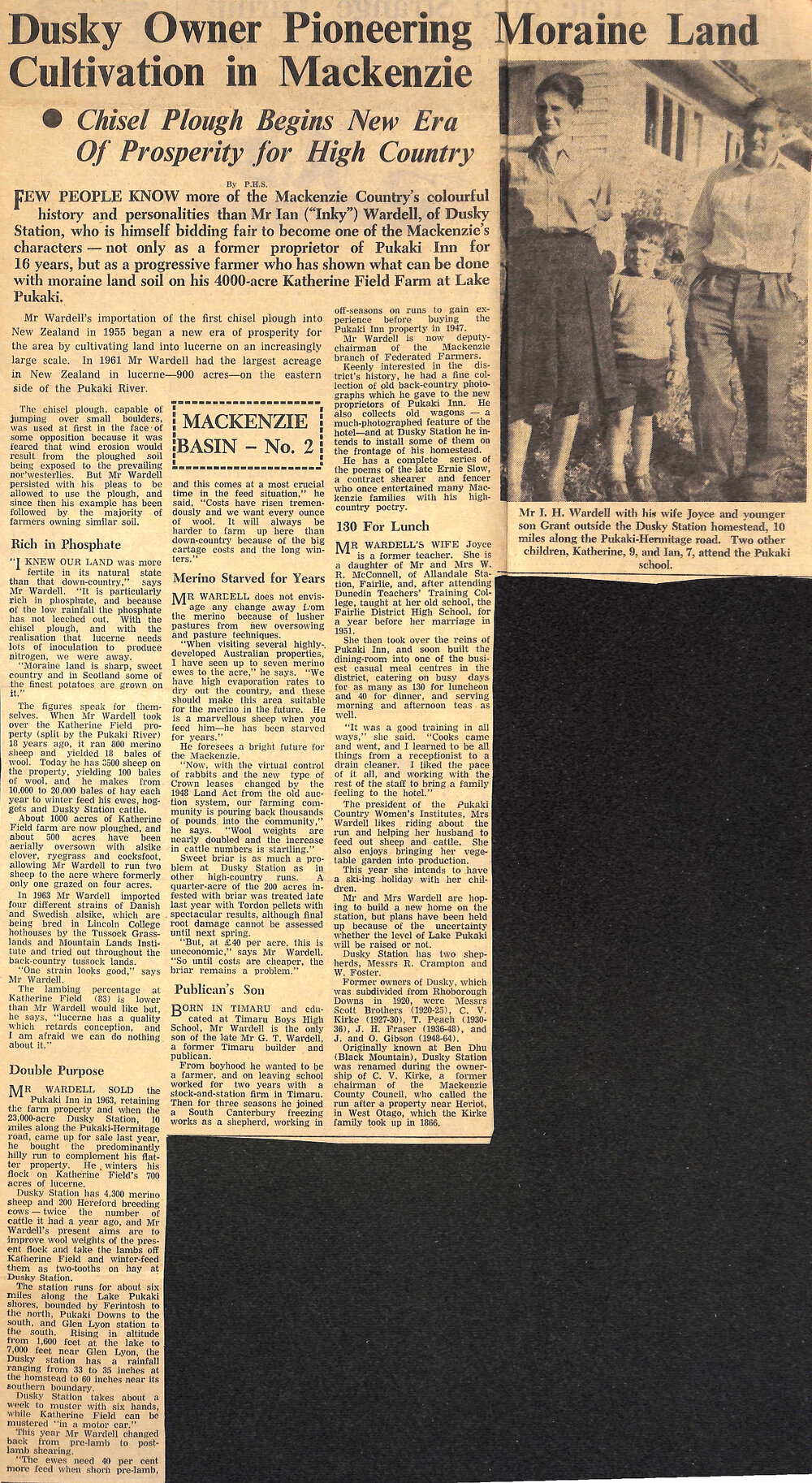 Dusky Owner Pioneering Moraine Land Clutivation in Mackenzie: Chisel Plough Brings New Era Of Prosperity for High Country