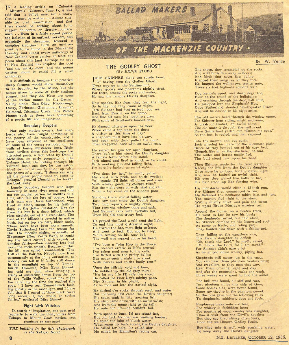 Ballad Makers of the Mackenzie Country