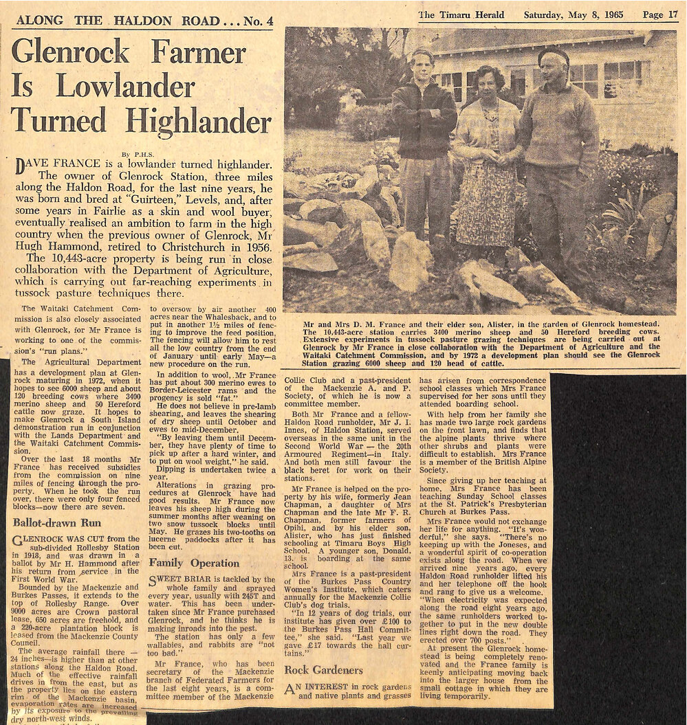 Along the Haldon Road 4: Glenrock Farmer is Lowlander Turned Highlander