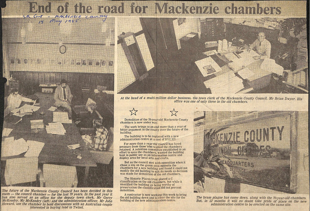 End of the road for Mackenzie chambers