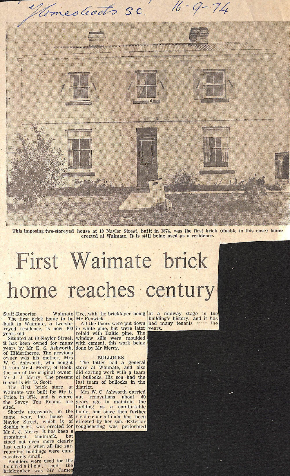 First Waimate brick home reaches century