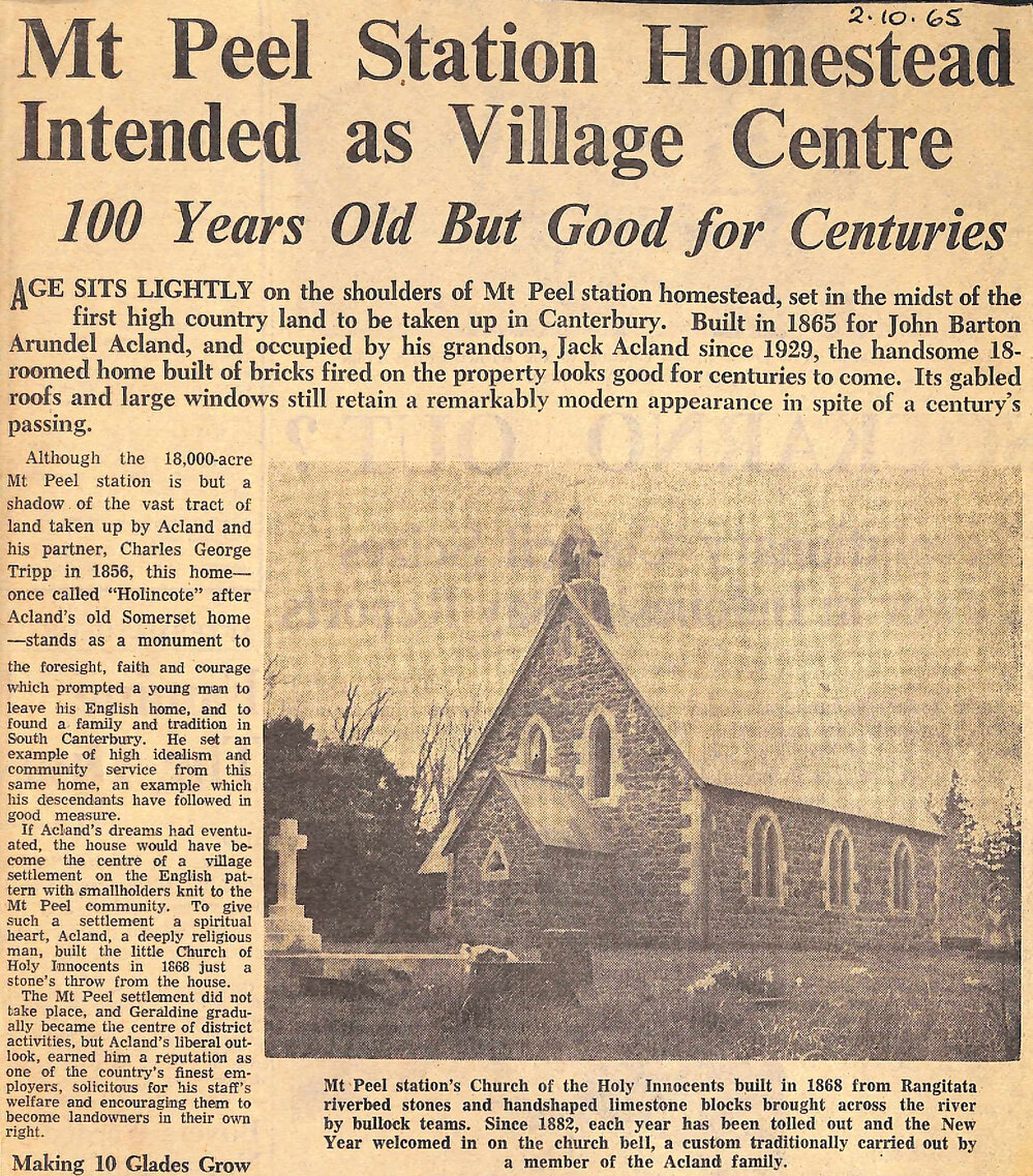 Mt Peel Station Homestead Intended as Village Centre, 100 Years Old But Good For Centuries