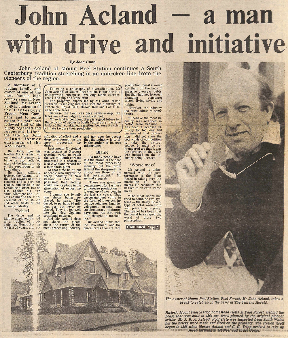 John Acland- a man with drive and initiative