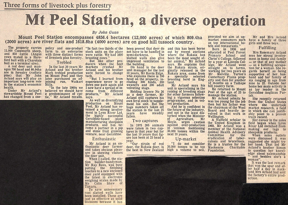 Three forms of livestock plus forestry: Mt Peel Station, a diverse operation