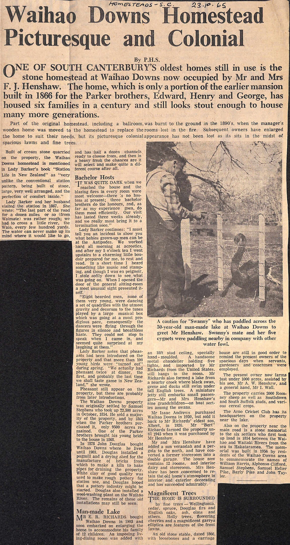 Waihao Downs Homestead Picturesque and Colonial