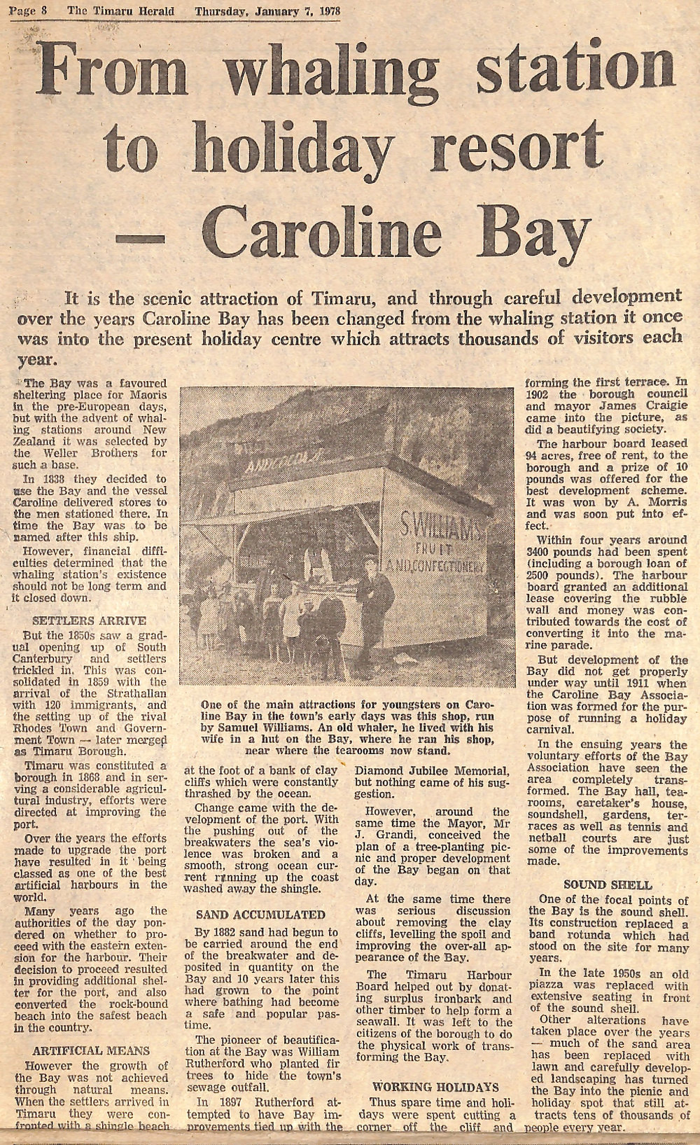 From Whaling Station to Holiday Resort - Caroline Bay