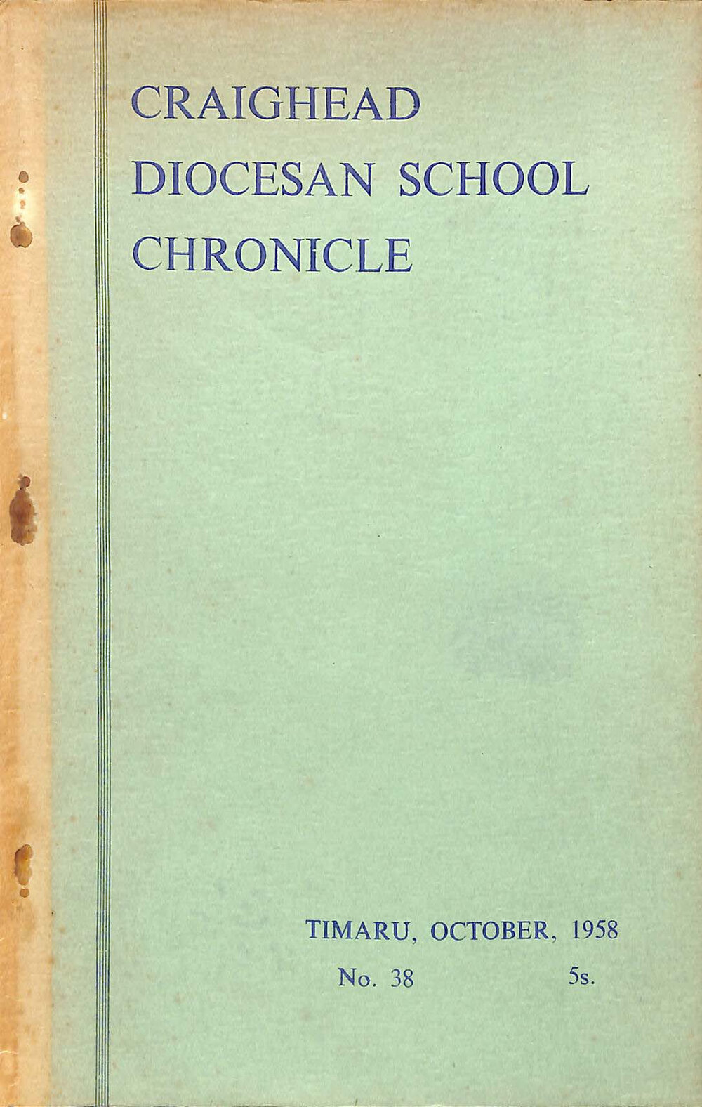 Craighead Diocesan School Chronicle no. 38 1958
