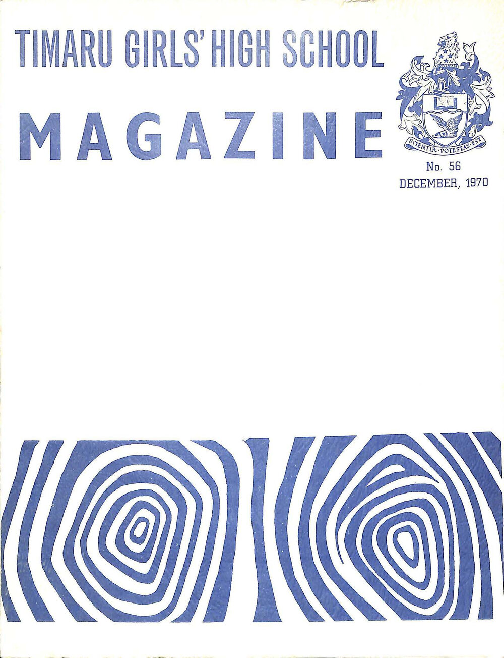 Timaru Girls' High School magazine 1970