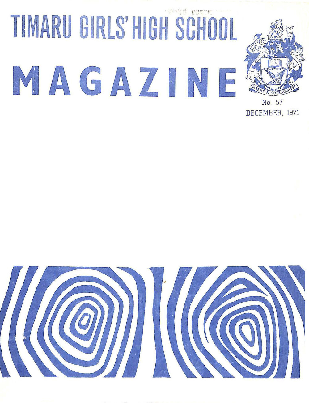 Timaru Girls' High School magazine 1971