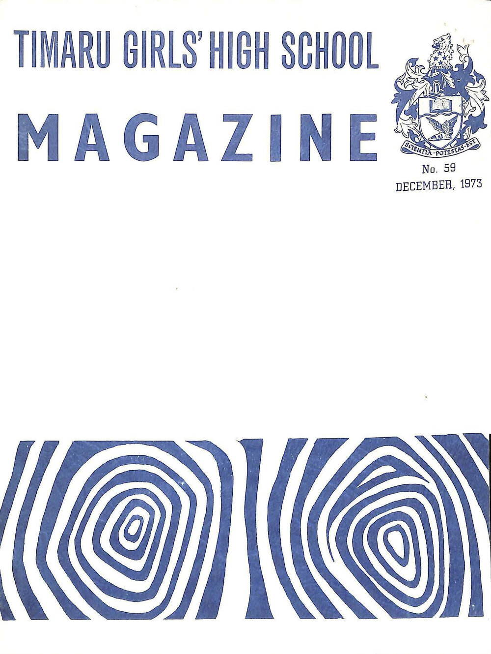 Timaru Girls' High School magazine 1973