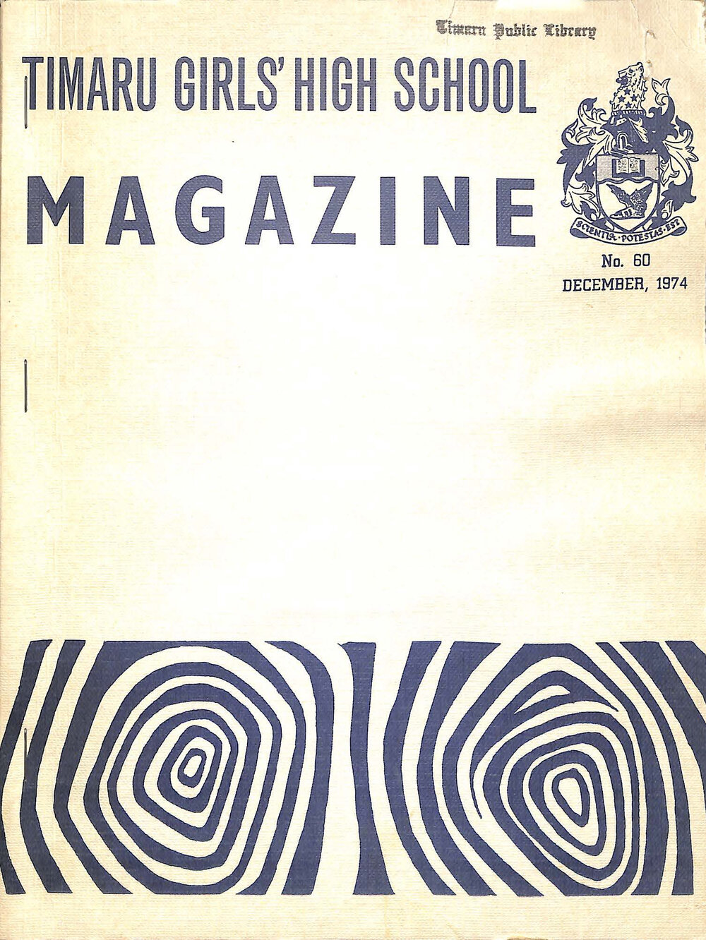 Timaru Girls' High School magazine 1974
