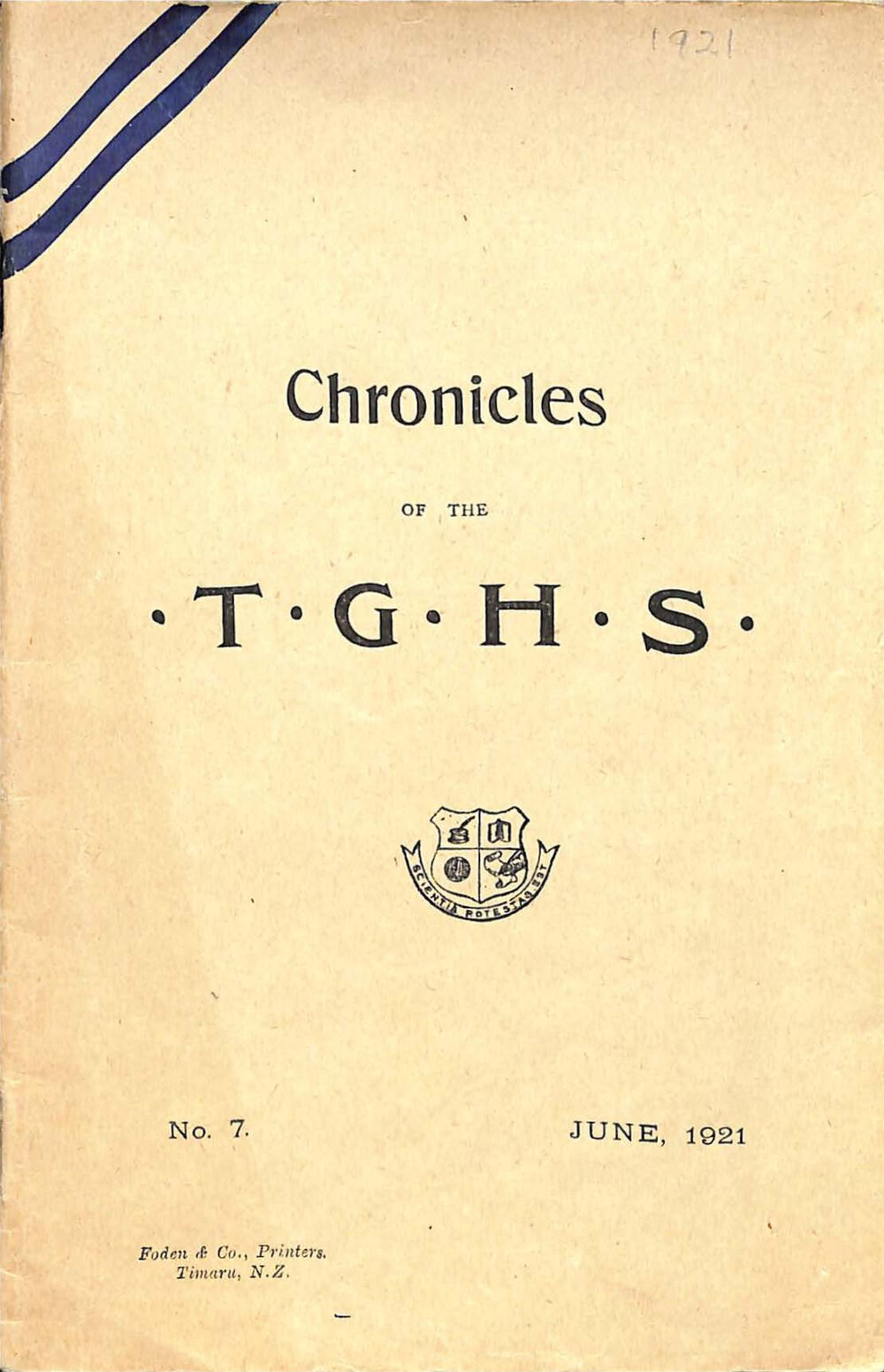 Chronicles of TGHS no.7 June 1921