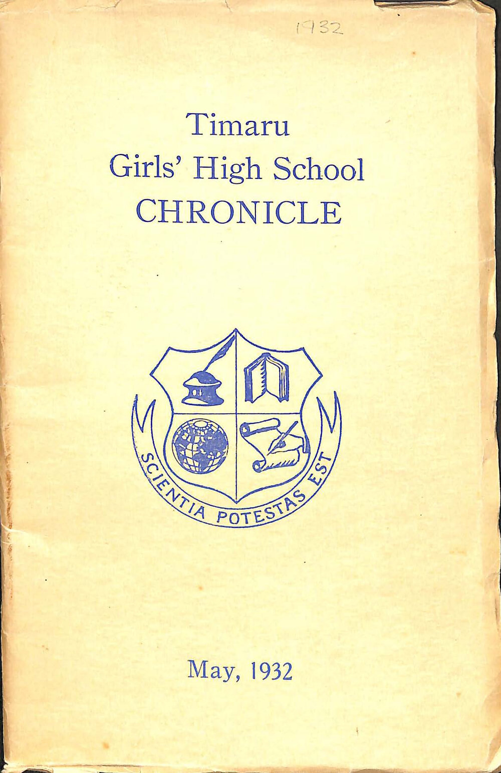 Timaru Girls' High School Chronicle 1932: May 1932