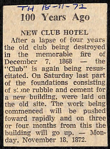 100 Years Ago: New Club Hotel
