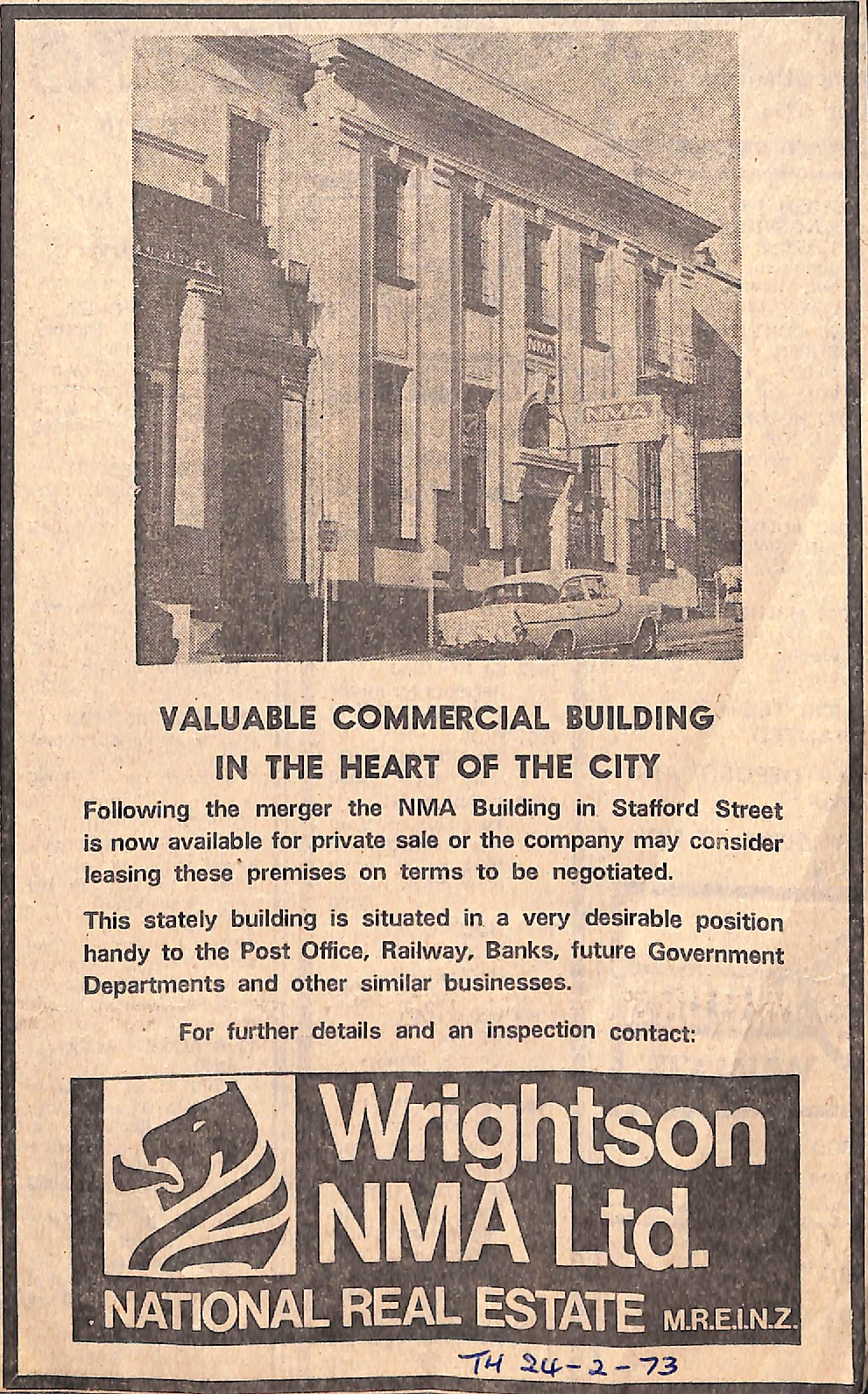 Wrightson Real Estate advertisment