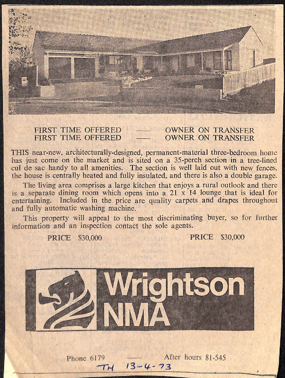 Wrightson Real Estate advertisment