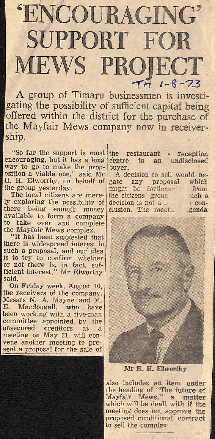 Encouraging Support For Mews Project