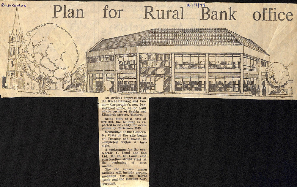 Plan for Rural Bank Office | Aoraki Heritage Collection