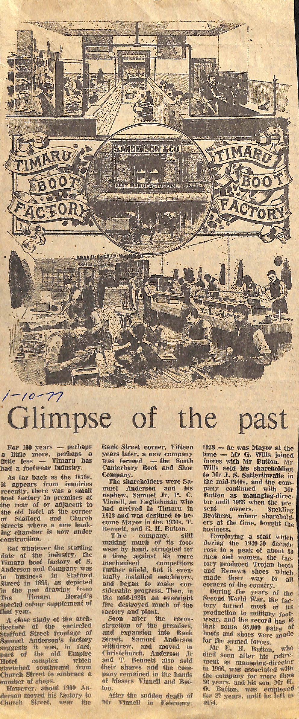 Glimpse of the past: Timaru's Footwear Industry