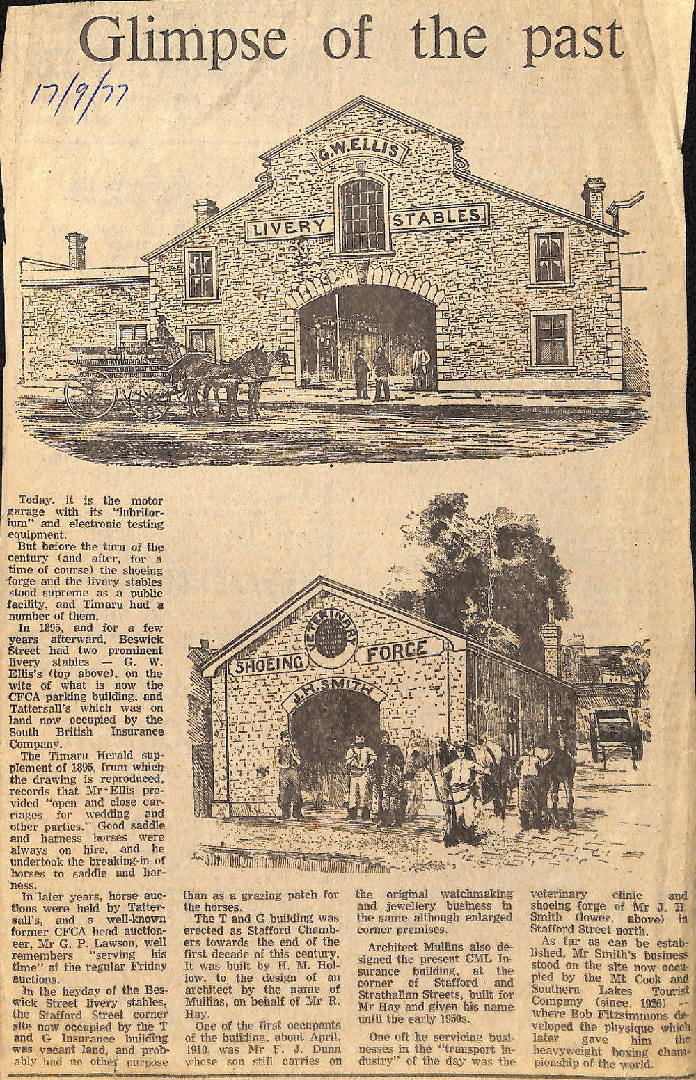 Glimpse of the past: Timaru's livery stables