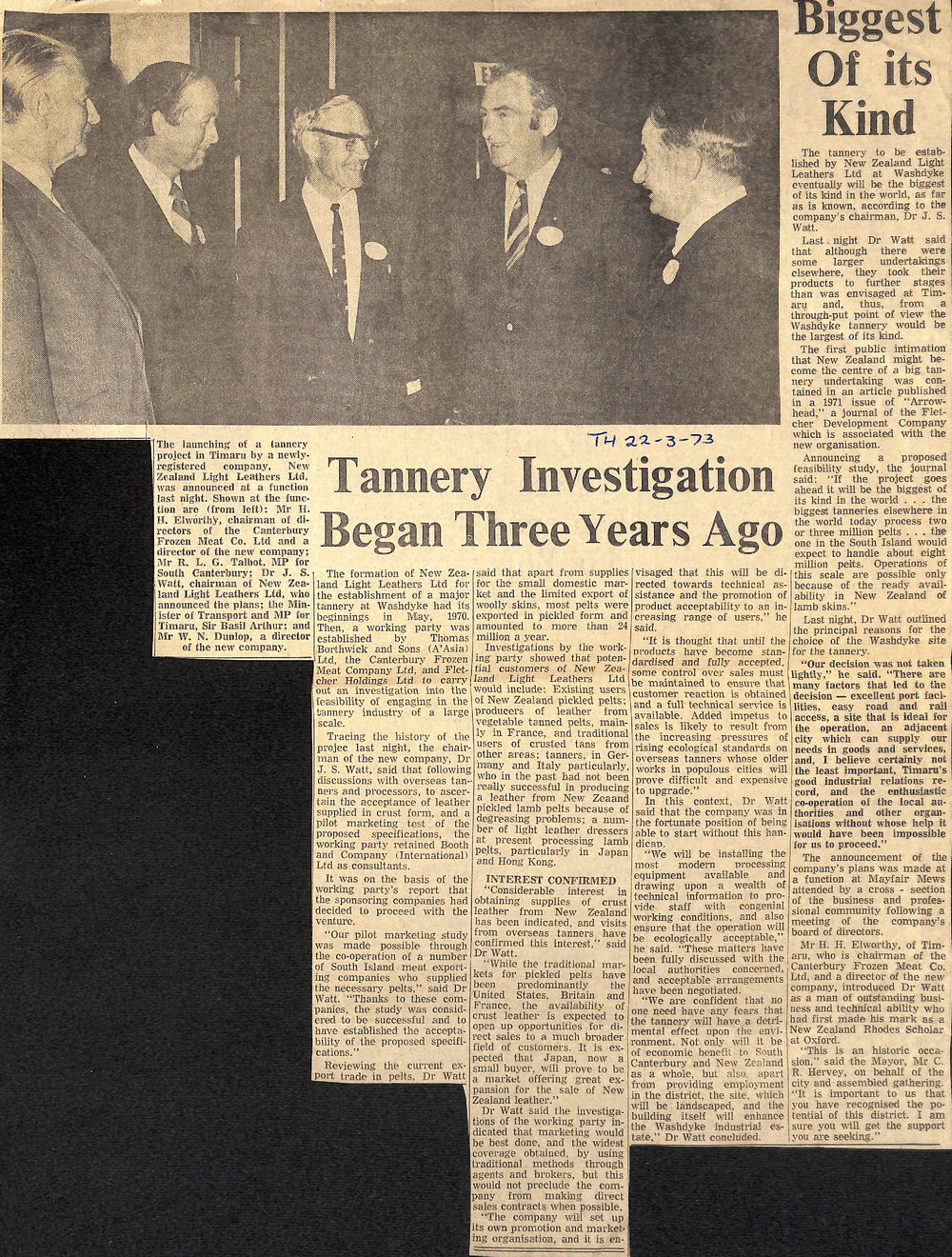 Tannery Investigation Began Three Years Ago / Biggest of its Kind