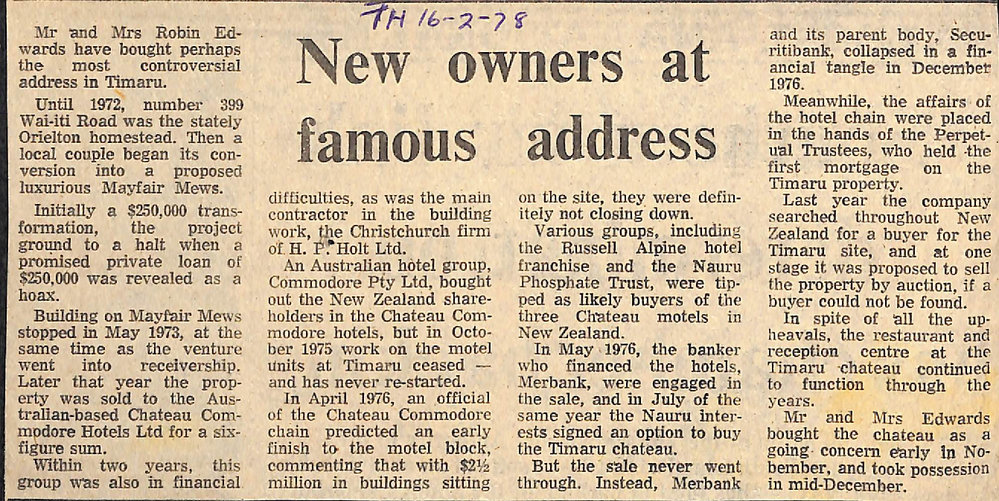 New owners at famous address