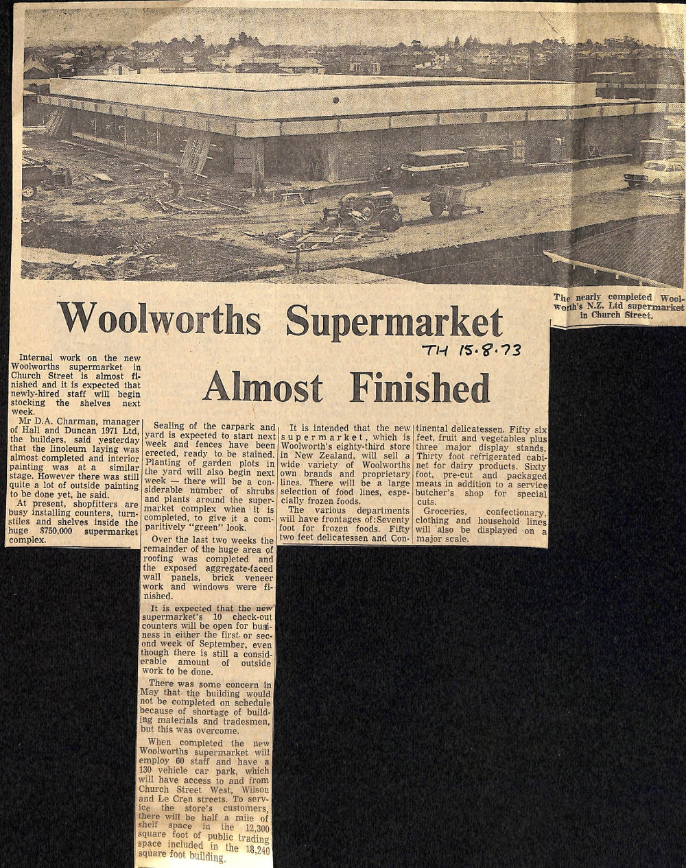 Woolworths Supermarket Almost Finished
