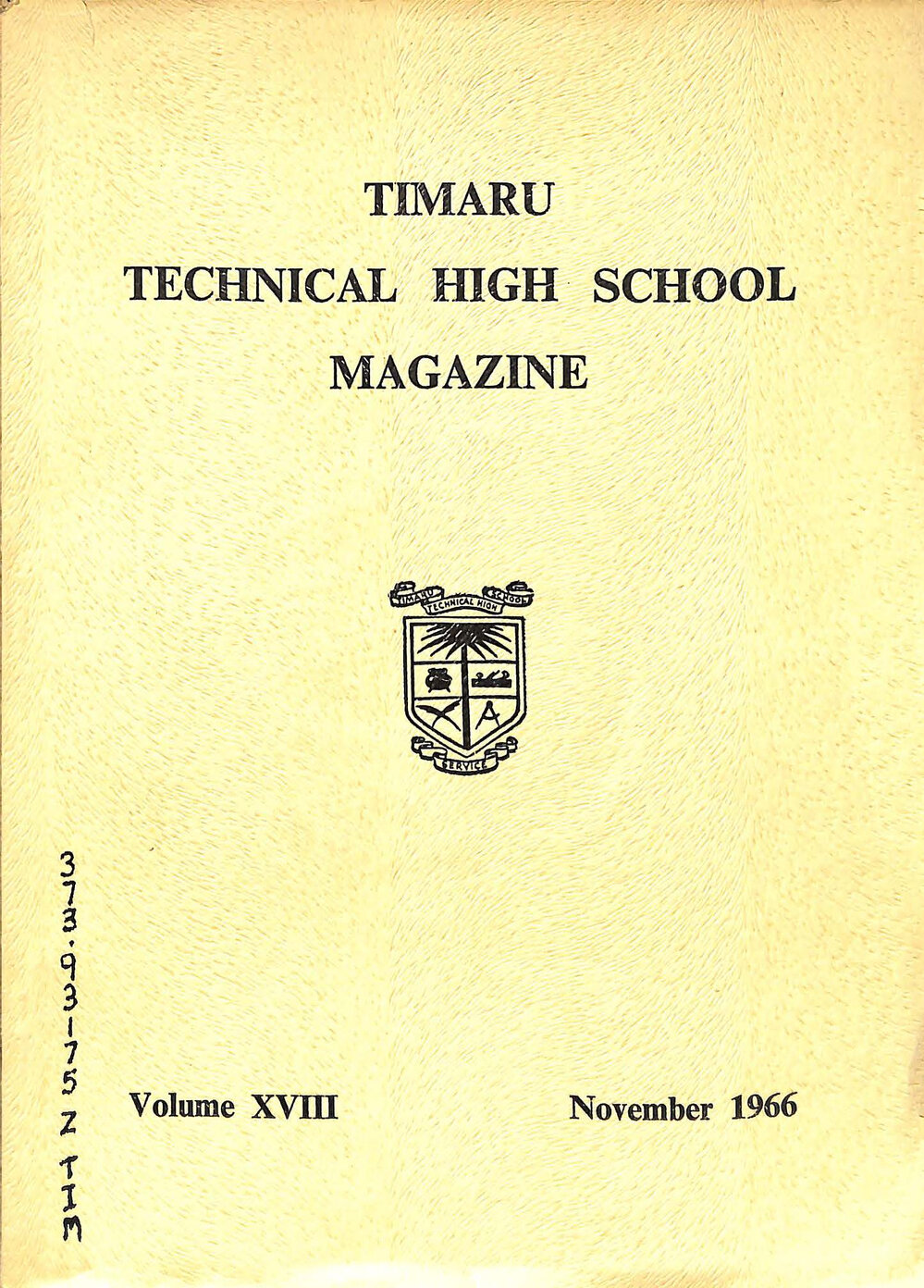 Timaru Technical High School magazine 1966