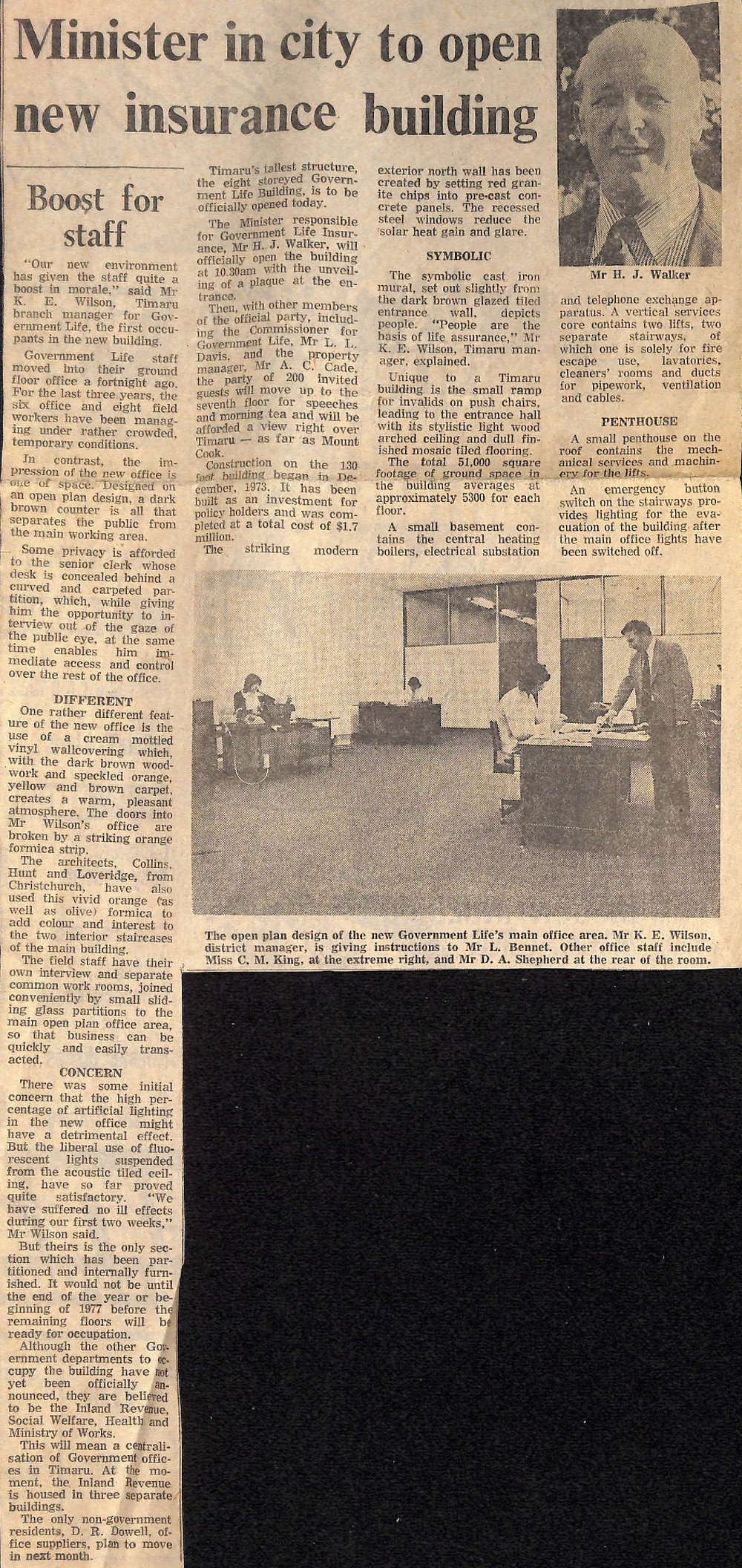 Minister in city to open new insurance building: Boost for staff