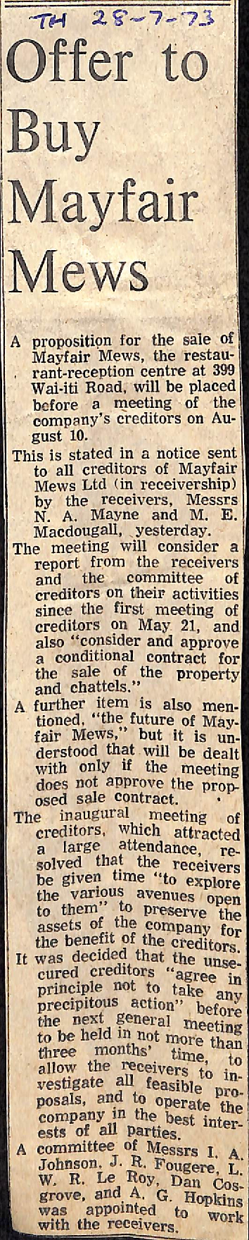 Offer to Buy Mayfair Mews