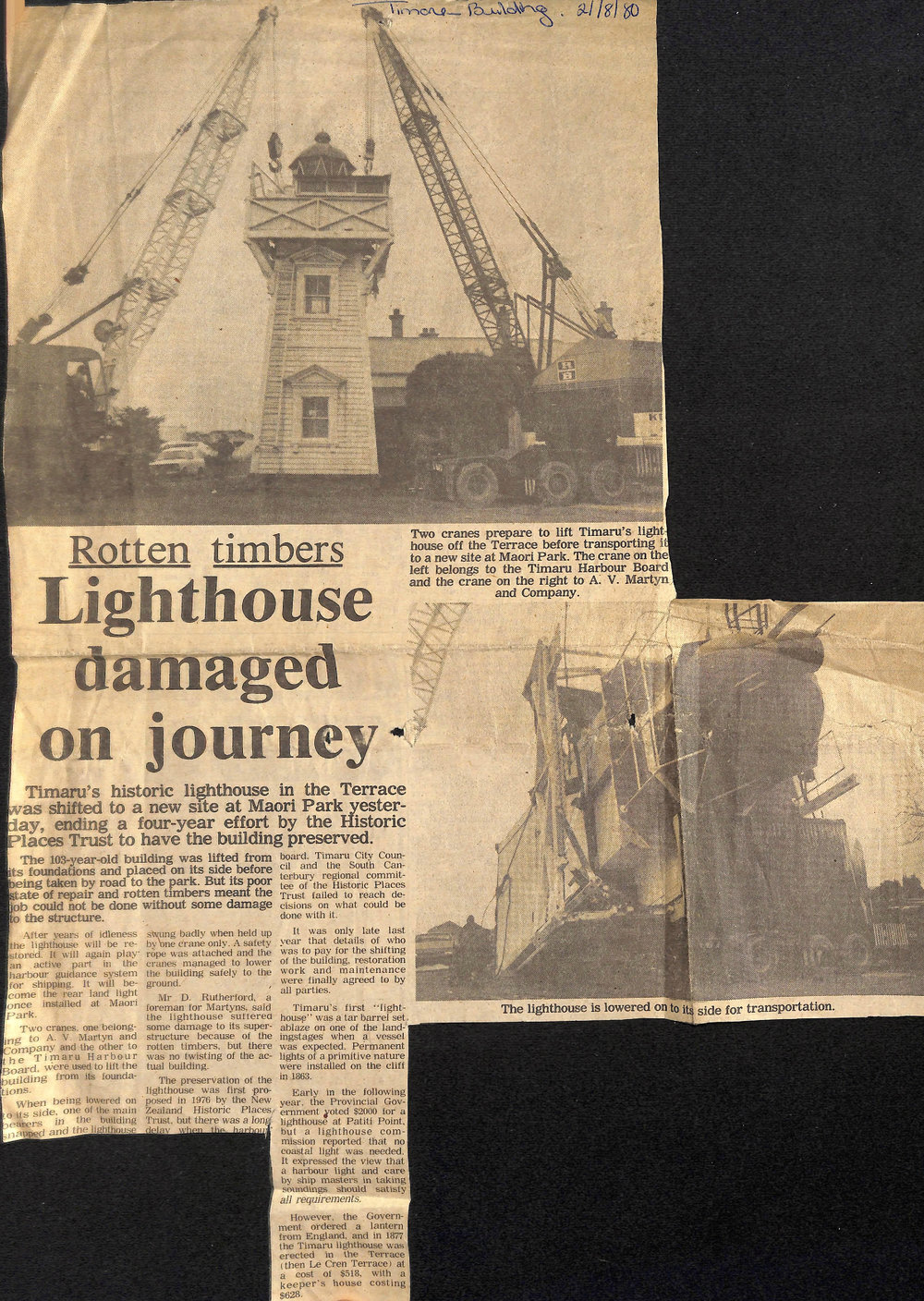 Rotten timbers: Lighthouse damaged on journey
