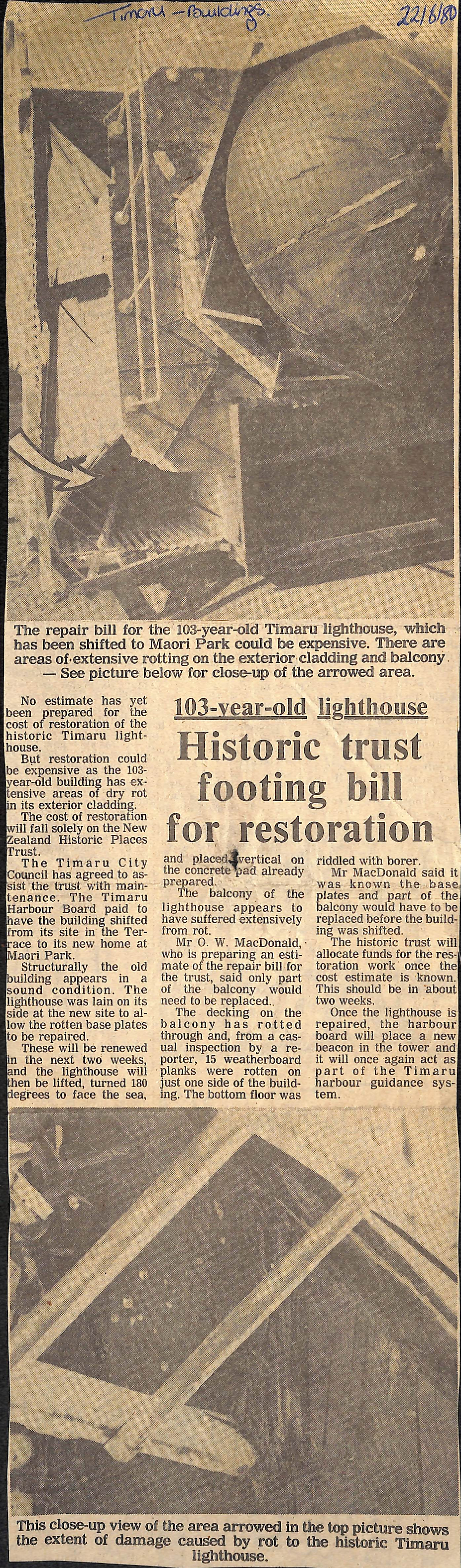 103 year old lighthouse: Historic trust footing bill for restoration