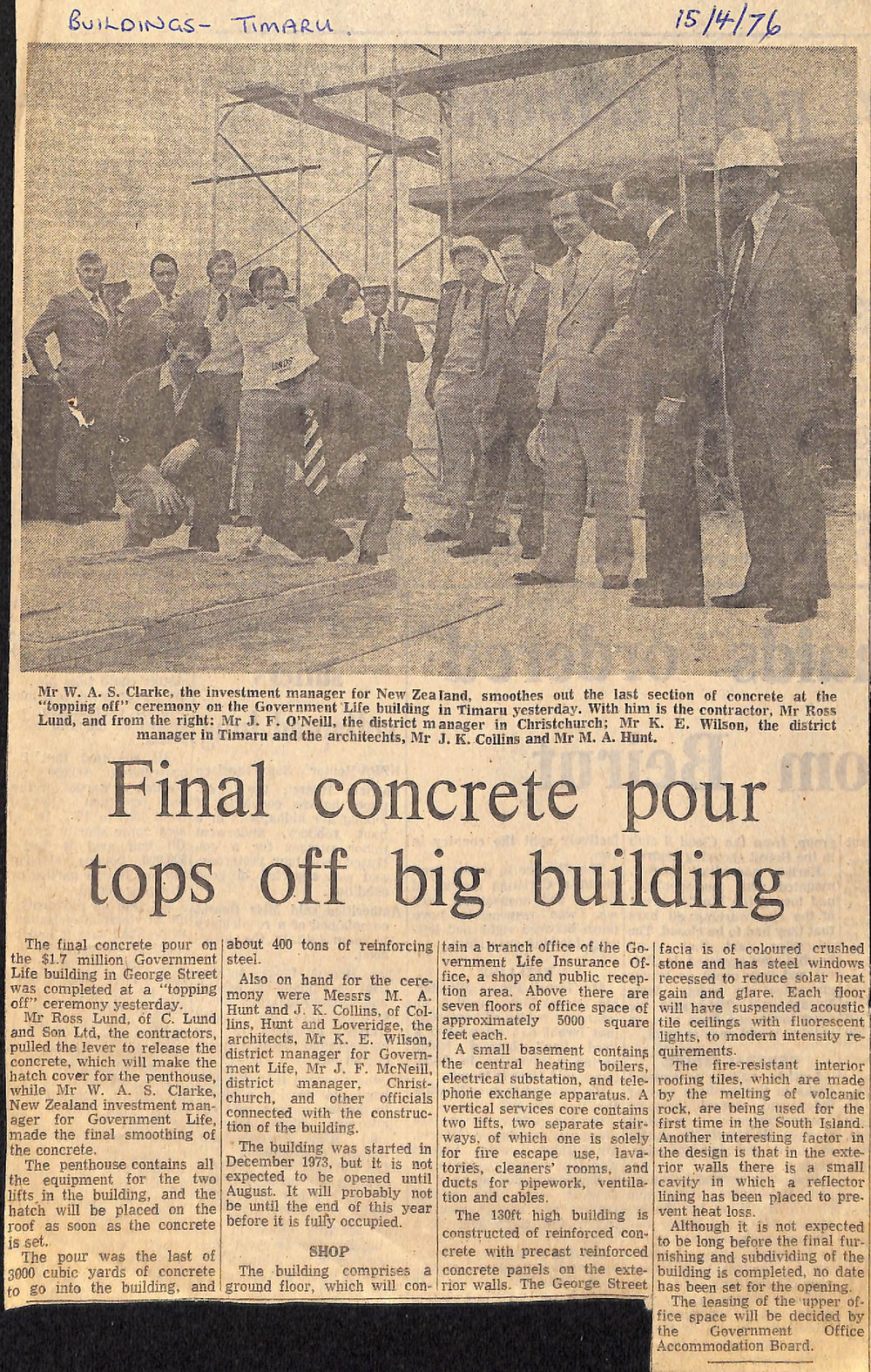 Final concrete pour tops off big building