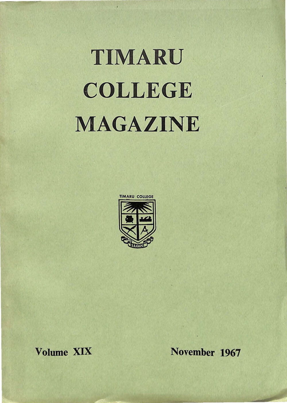 Timaru College magazine 1967
