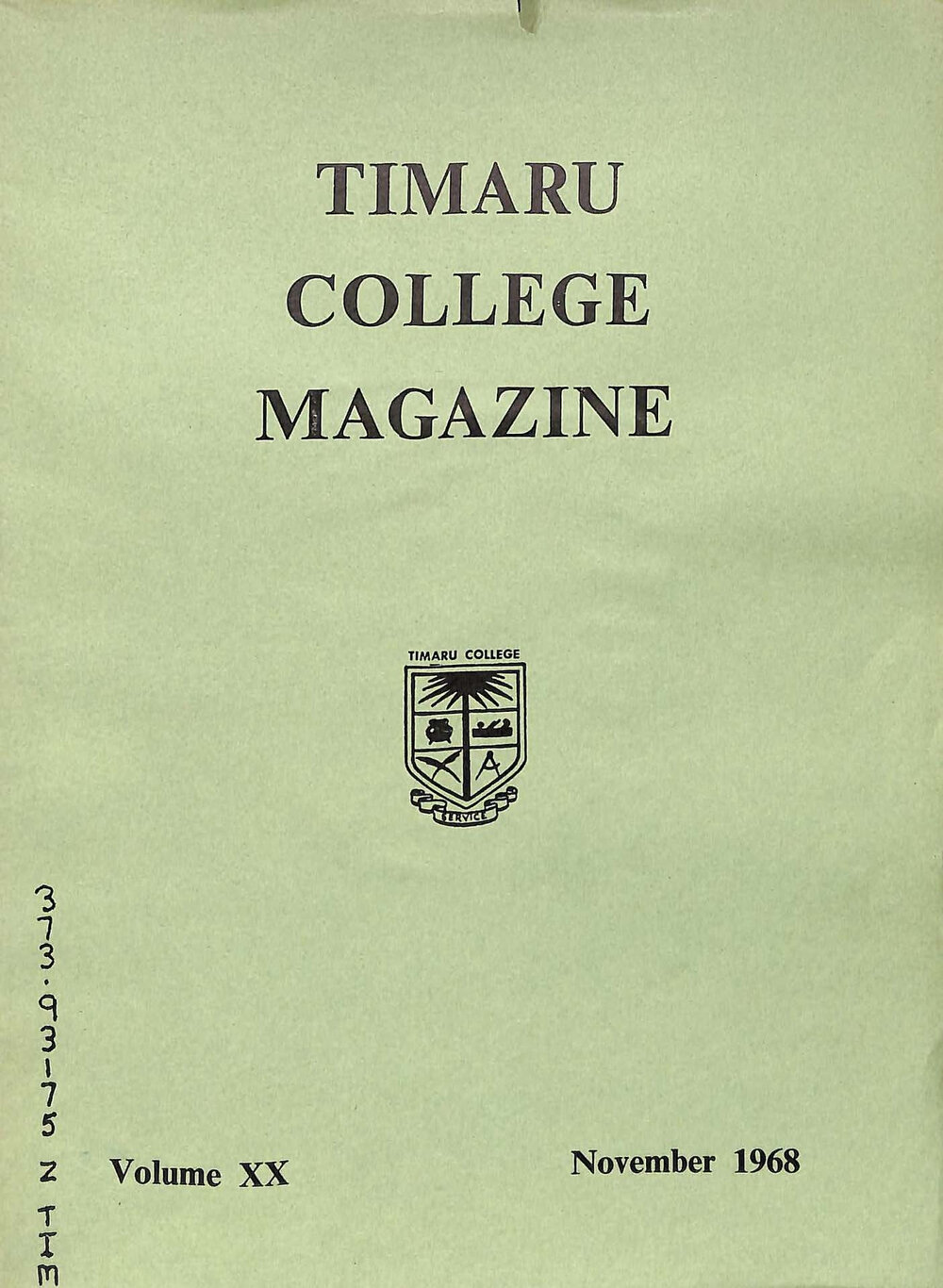 Timaru College magazine 1968