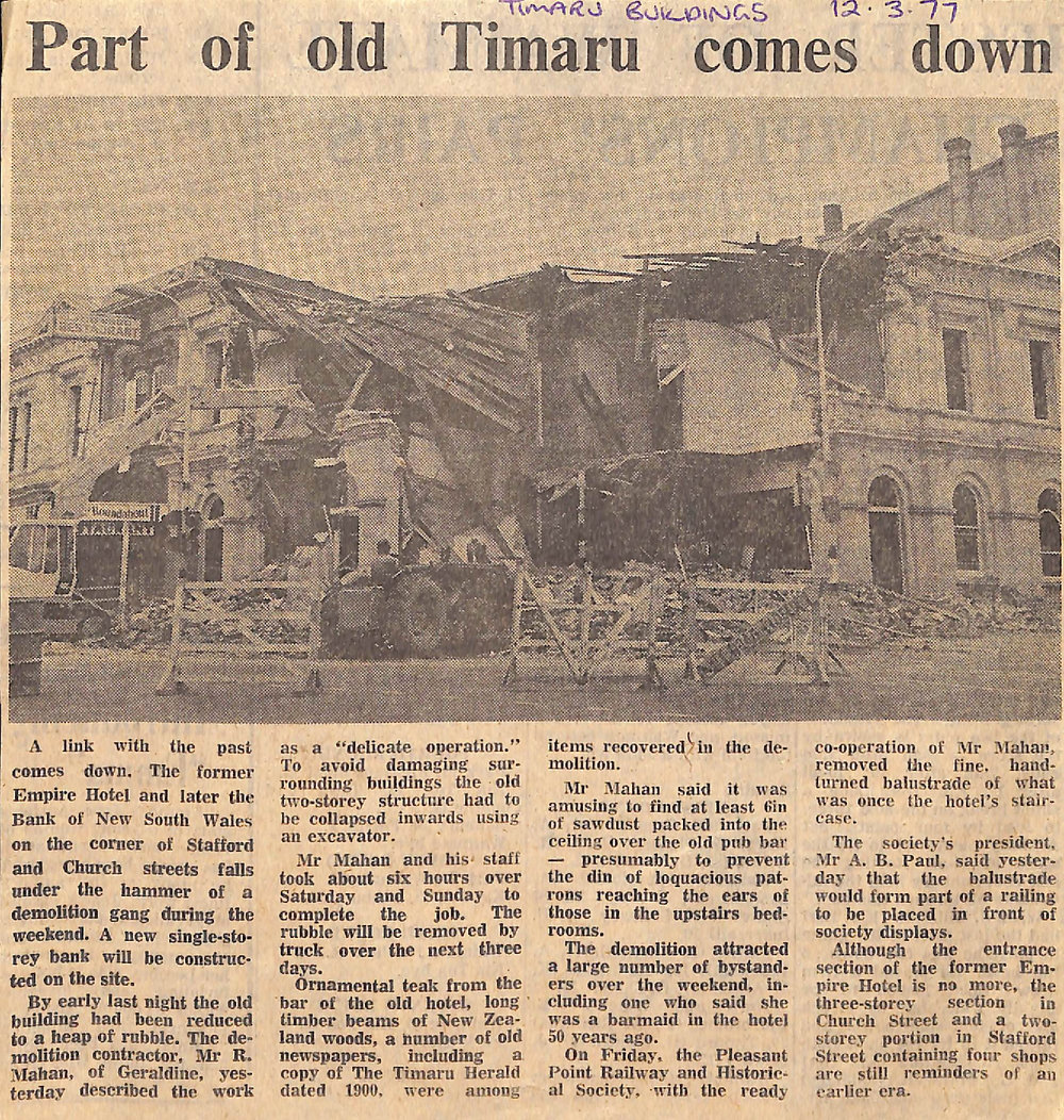 Part of old Timaru comes down