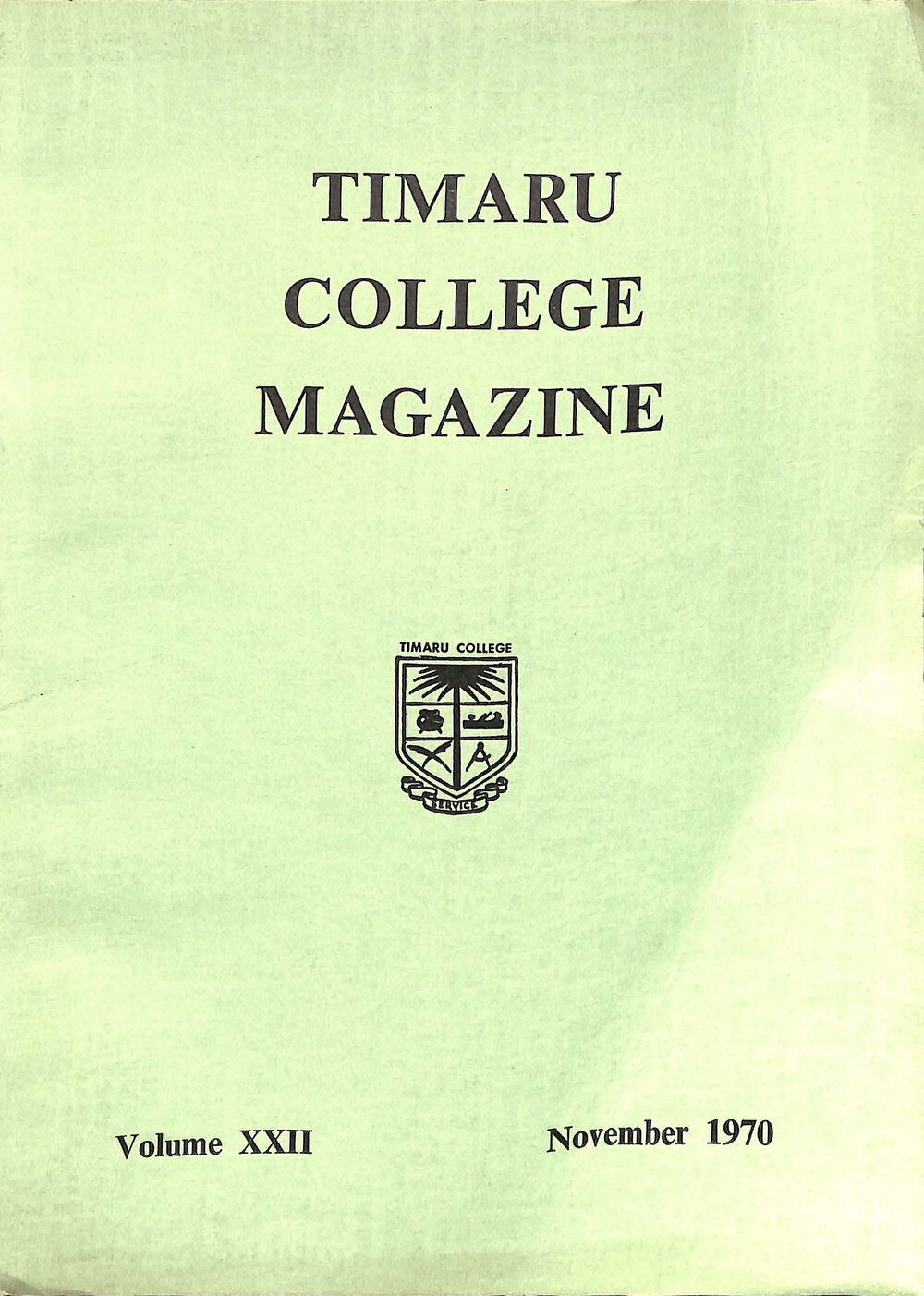 Timaru College magazine 1970