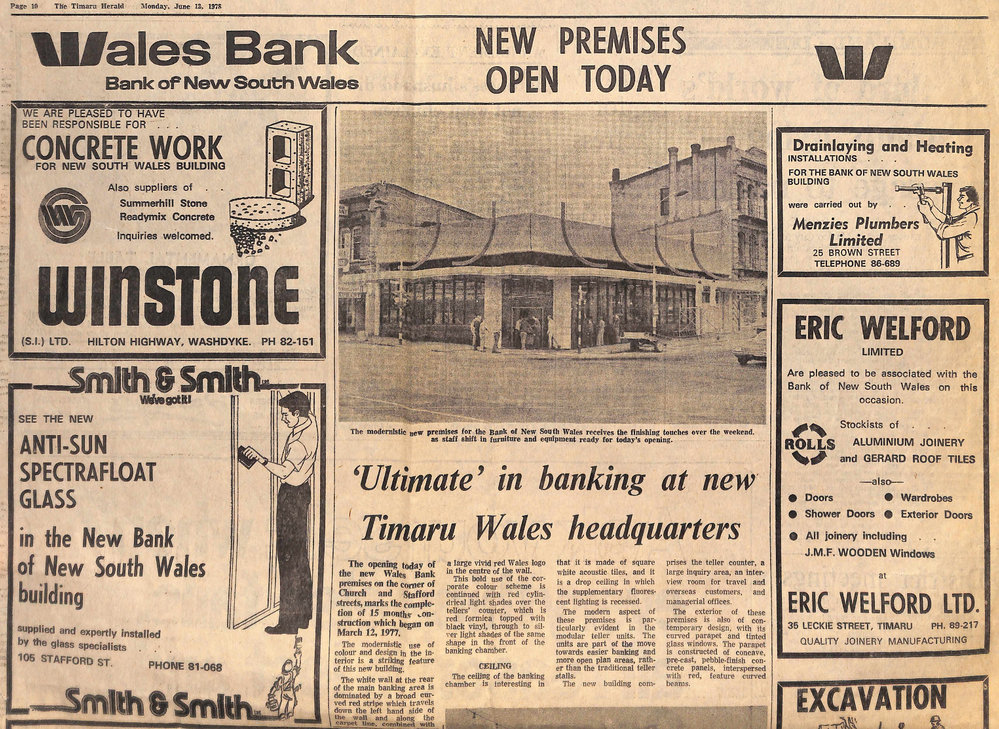 New Premises Open Today: 'Ultimate' in banking at new Timaru Wales headquarters