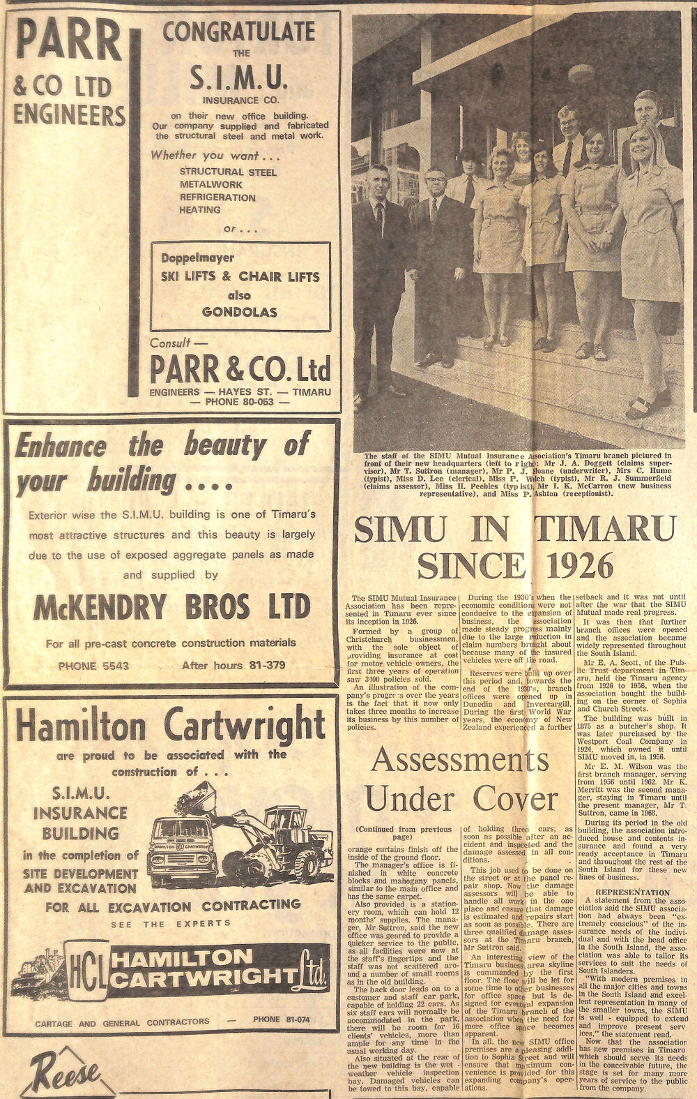 SIMU In Timaru Since 1926